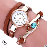 Fashion casual ladies winding table, big eyes ladies winding watch bracelet watch-3