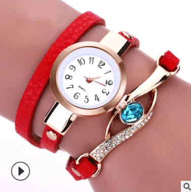 Fashion casual ladies winding table, big eyes ladies winding watch bracelet watch-4