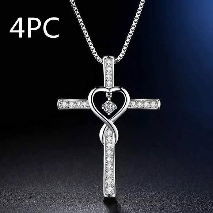 Fashion Cross Religious Belief Inlaid Zircon Pendant-4PC7Style-15