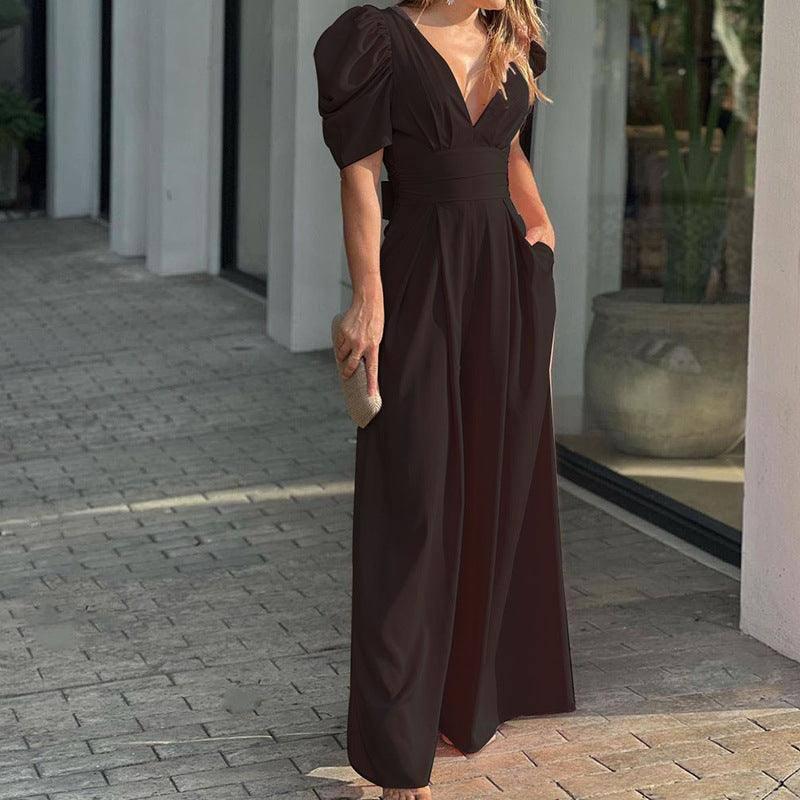 Fashion Elegant Plus Size Wide Legs Jumpsuit-S-2