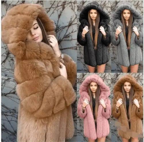 Fashion Temperament Faux Fur Coat Women's Mid-length-1