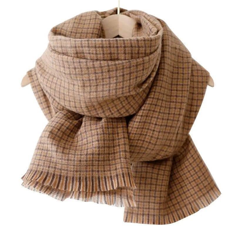 Fashion Winter Plaid Scarf Ladies-Small brown plaid-3