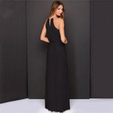 Fashionable dress long skirt-Black-12