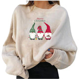 Fleece Christmas Personalized Printing Fashion Loose Sweater-12style-13