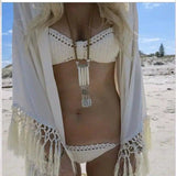 foreign trade explosion hook hand woven suit sexy bikinis-White-1