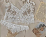 French Lace Lingerie Set-White-6