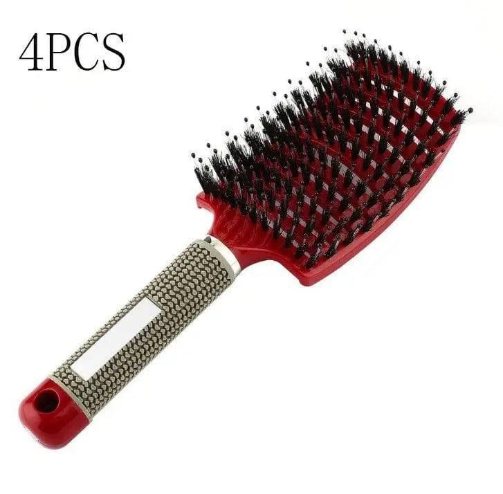 Hairbrush Anti Klit Brushy Haarborstel Women Detangler Hair-Red-107