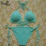 Handmade Crochet Bikini Bikini, Europe and the United-LakeBlue-7