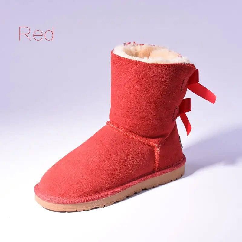 High Quality SALE Women Australia Snow Boots Warm Fur-Red-11