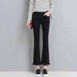 High waisted black nine flared jeans blue flash slim-black-1