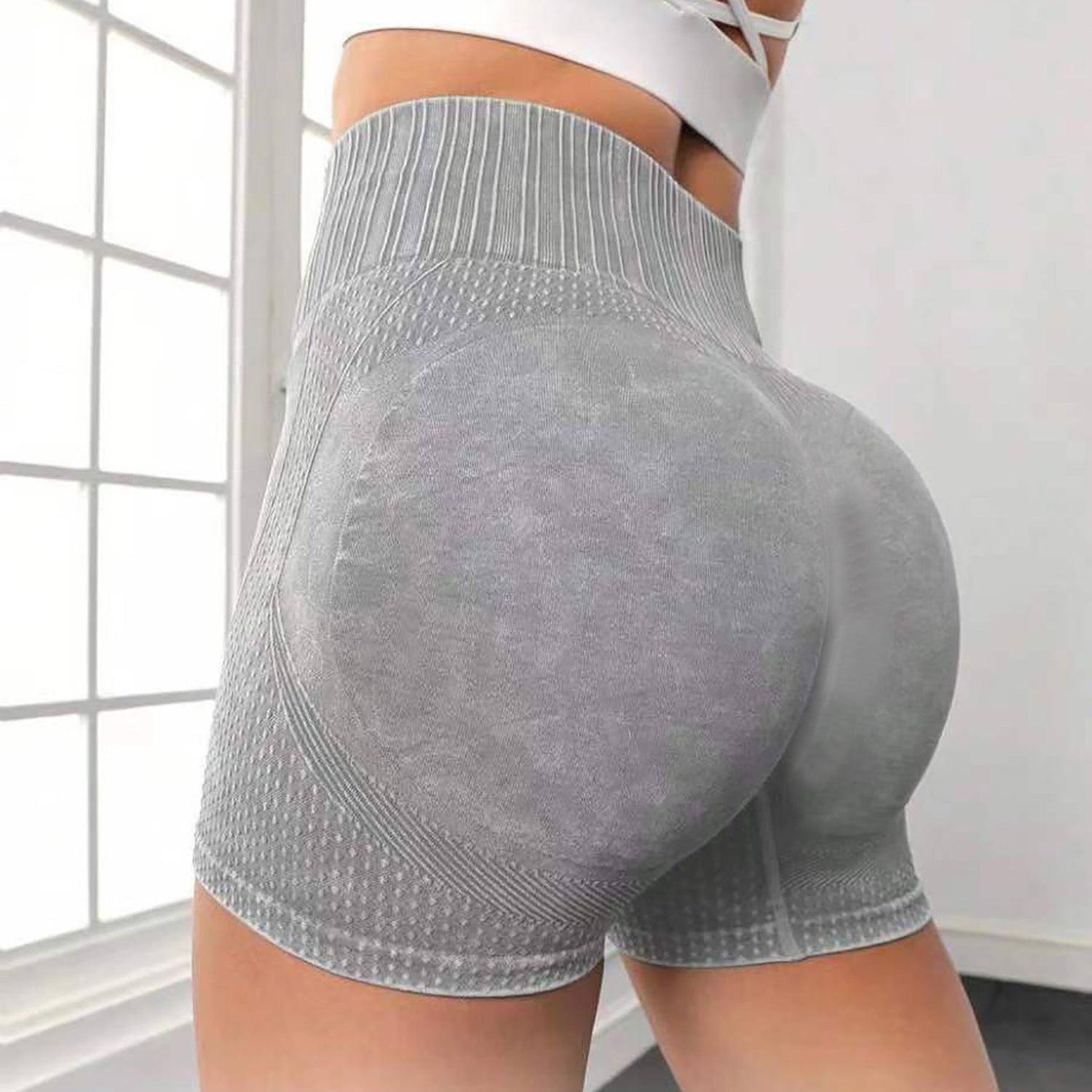 High-waisted Hip-lifting Fitness Pants Solid-Grey-5