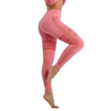 Hollow Mesh Breathable Yoga Pants-Rose Red-8