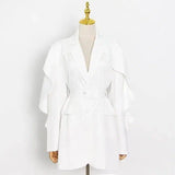 LOVEMI - Lovemi - Irregular Ruffled Solid Color Jacket With