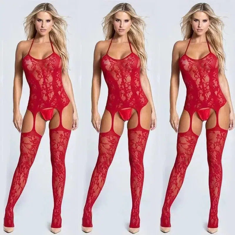 Jacquard Sexy Lingerie Temptation Ladies Transparent Hollow-1