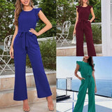 Jumpsuit Women's Ruffled Wide Leg Strap-1