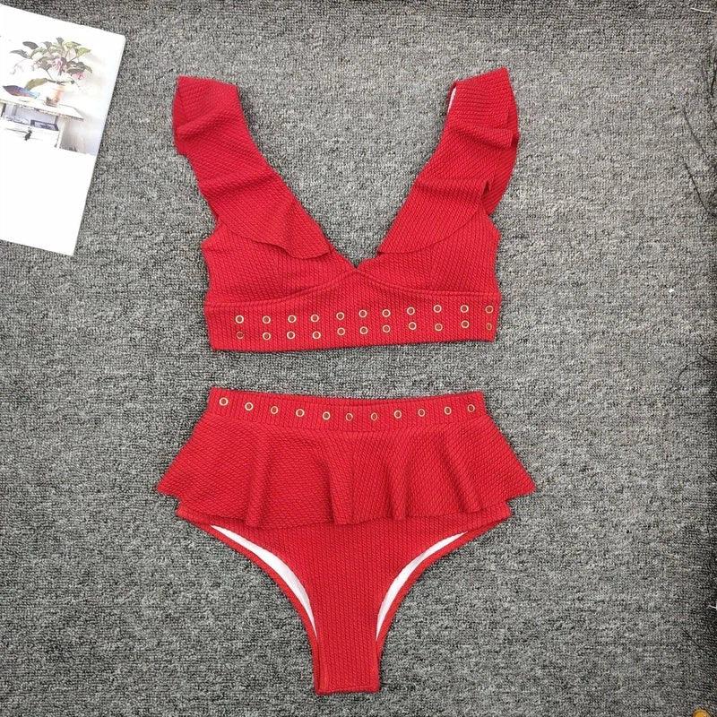 Ladies Beach Bikini-Red-4