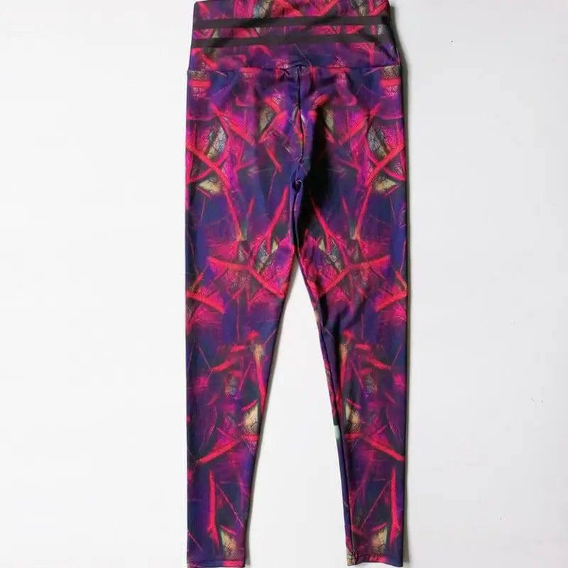 Leaf print fitness yoga pants-5