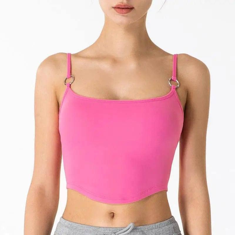 Lingerie Women's Ring Sling Beauty Vest Top-Pink-4