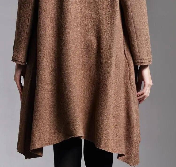 Long-Sleeved Cloak Long Woolen Coat-2