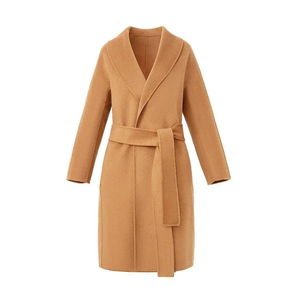 Long woolen coat-Camel-5