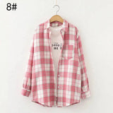 LOVEMI - Lovemi - Autumn Ten-Color Plaid Shirt Women'S Long-Sleeved