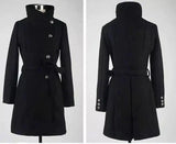 Stylish Women's Tailored Coat with Belt-Black-6