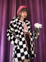 LOVEMI - Lovemi - Black and white checkerboard placket in the long