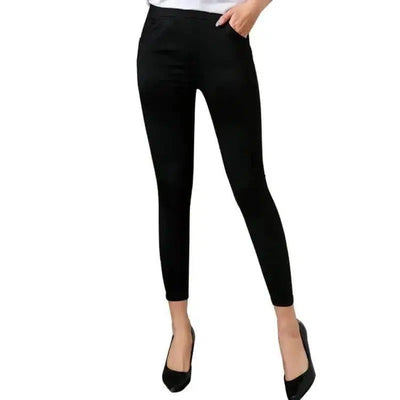 Stylish Black Cropped Leggings for All-Day Comfort-Black-2