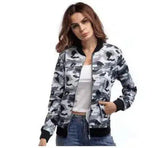 Women's Camo Print Casual Zip-Up Jacket-Camouflage ash-2