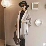 Elegant Women's Fringed Poncho Cape-7