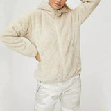 Casual Solid Color Long Sleeve Fleece Hoodie-1