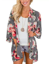 LOVEMI - Lovemi - Chiffon Printed Cardigan Sunscreen Long Kimono