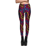 Colorful arrow personalized print slim sports nine pants-Black-1