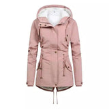 LOVEMI - Lovemi - Commuter Cotton Zipper Coat With Fur Collar Print