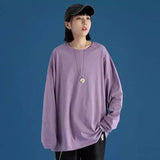 Women's Casual Long Sleeve Tunic Top-Light Purple-9