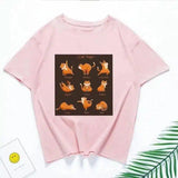 Cartoon Dog Print Casual T-Shirt Unisex-3pink-10