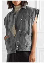 Women's Denim Jacket and Jeans Set-Grey-2