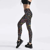 Digital printed letter leggings-Picture color-1