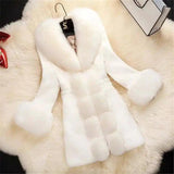 LOVEMI - Lovemi - Elegant Imitation Fur Coat with Fox Collar