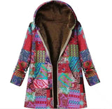 Ethnic style cotton-padded jacket Korean fashion-Red-3