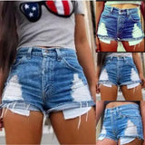 Europe and America hole hole pocket denim hot pants shorts-1