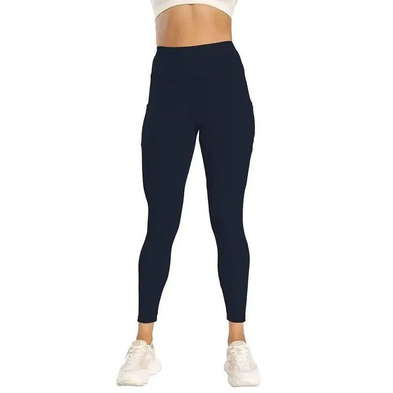 Fashion Stitching High Waist Yoga Pants-Navy Blue-6