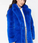 Chic Plus Size Faux Fur Coat for All Occasions-blue-4