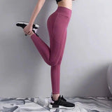 Fitness pants with pockets-Fuchsia-2