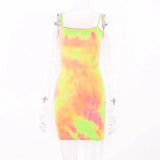 LOVEMI - Lovemi - Fluorescent Camouflage Sling Dress