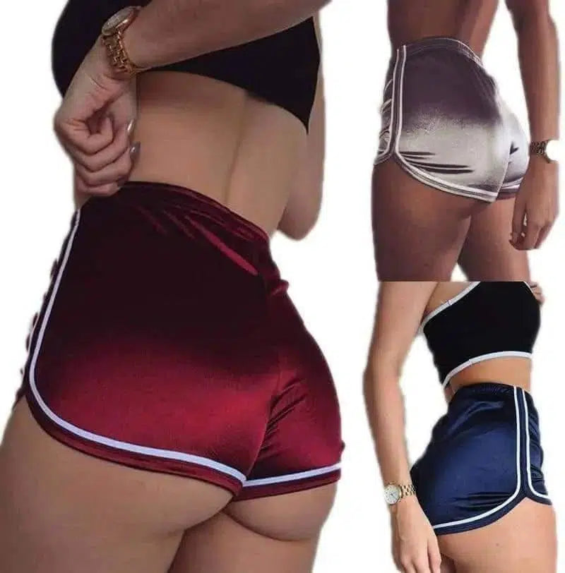 High Waist Casual Booty Shorts-Silver-20