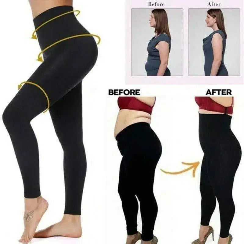 High waist plain leggings-1