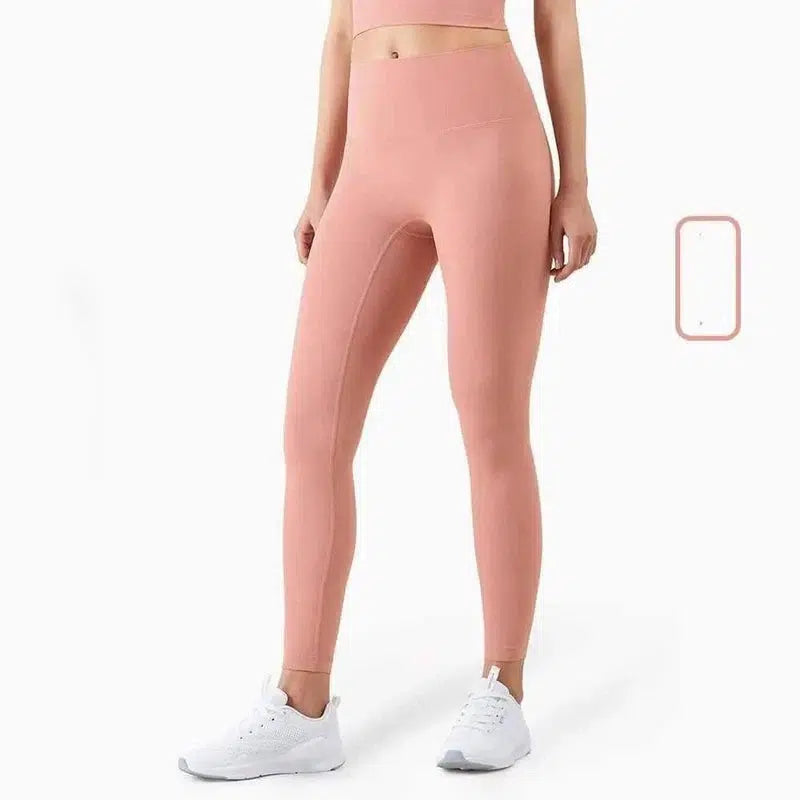 High Waist Sports Slim Fitness Yoga Pants-Pink Pastel-4