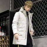 Hooded thick warm down jacket-White-1