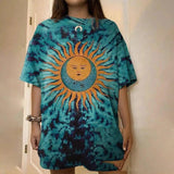 Sun Print Oversized T-Shirt-Photo Color-1